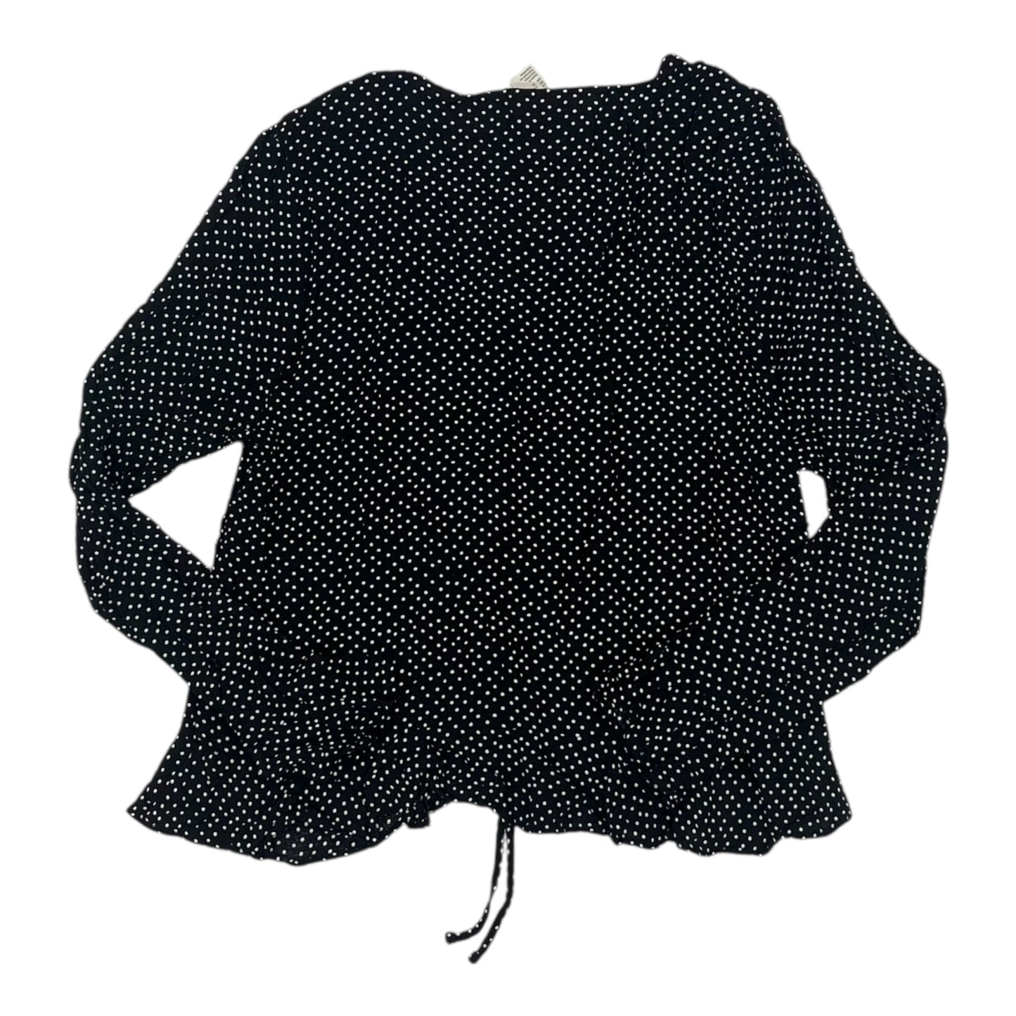 Blouse Ls By H&M In Black & White, Size:L