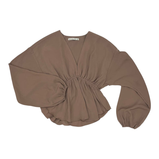 Blouse Ls By Abercrombie And Fitch In Brown, Size:Xs