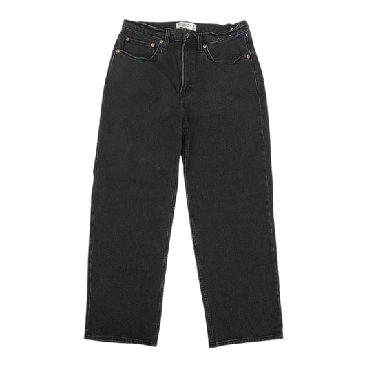 Jeans Straight By Abercrombie And Fitch In Black Denim, Size:10