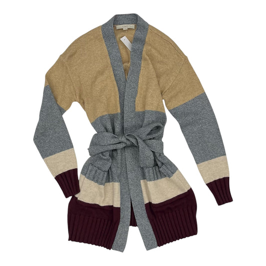 Sweater Cardigan By Loft In Brown & Grey, Size:S