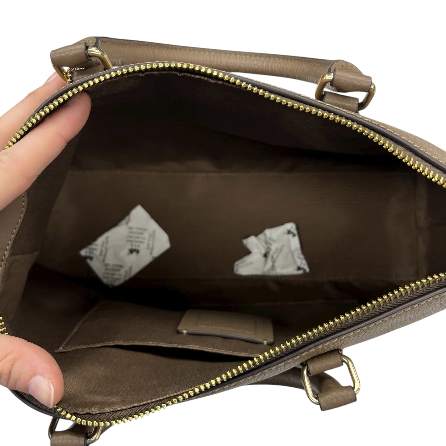 Handbag Designer By Coach In Brown, Size:Medium