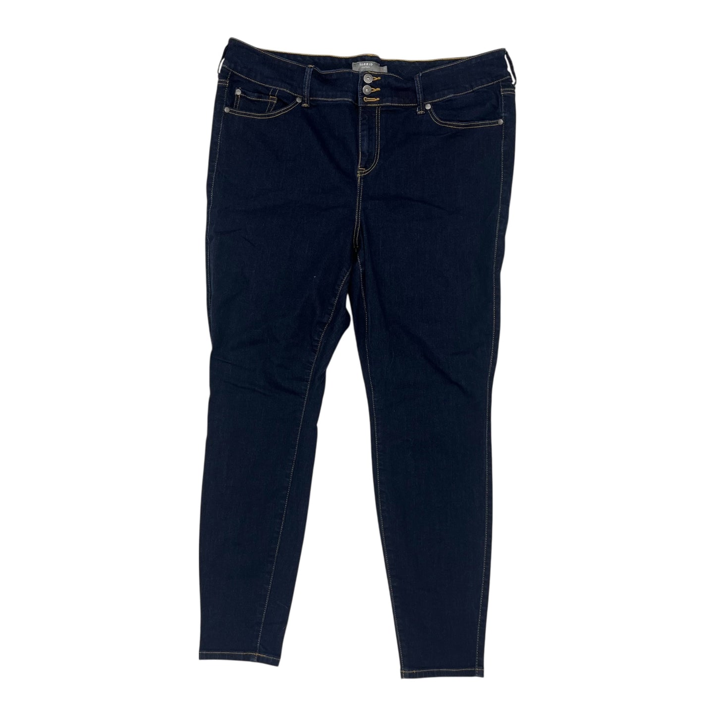 Jeans Skinny By Torrid In Blue Denim, Size:24