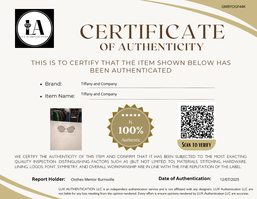 Sunglasses Luxury Designer By Tiffany And Company In Silver