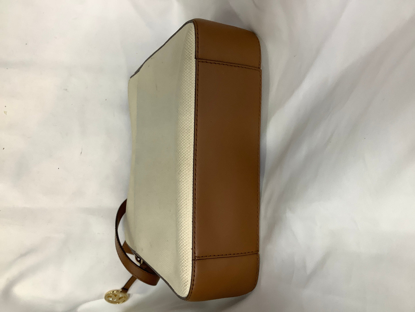 Handbag Designer By Michael Kors In Brown & Cream, Size:Small