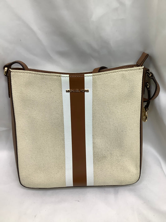 Handbag Designer By Michael Kors In Brown & Cream, Size:Small