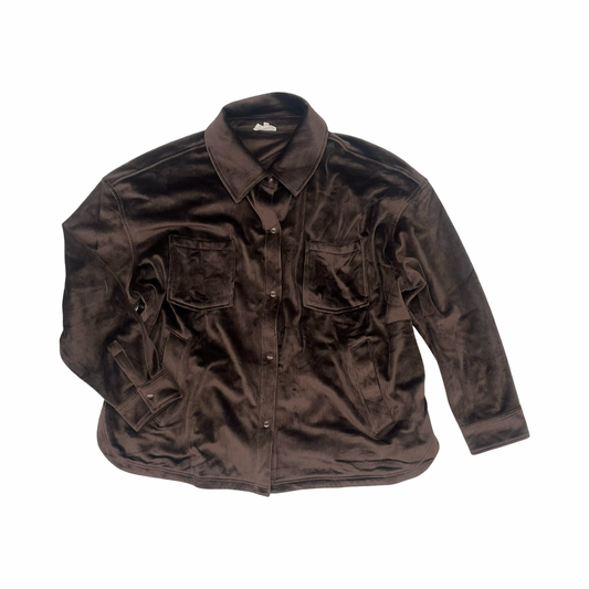 Jacket Shirt By Lou And Grey In Brown, Size:Xxl
