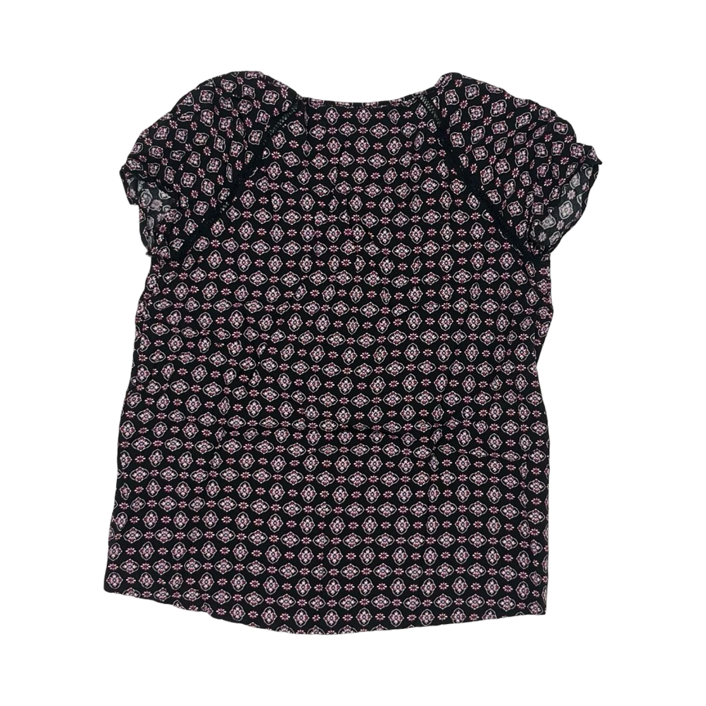 Blouse Ss By J. Jill In Black & Pink, Size:Xsp