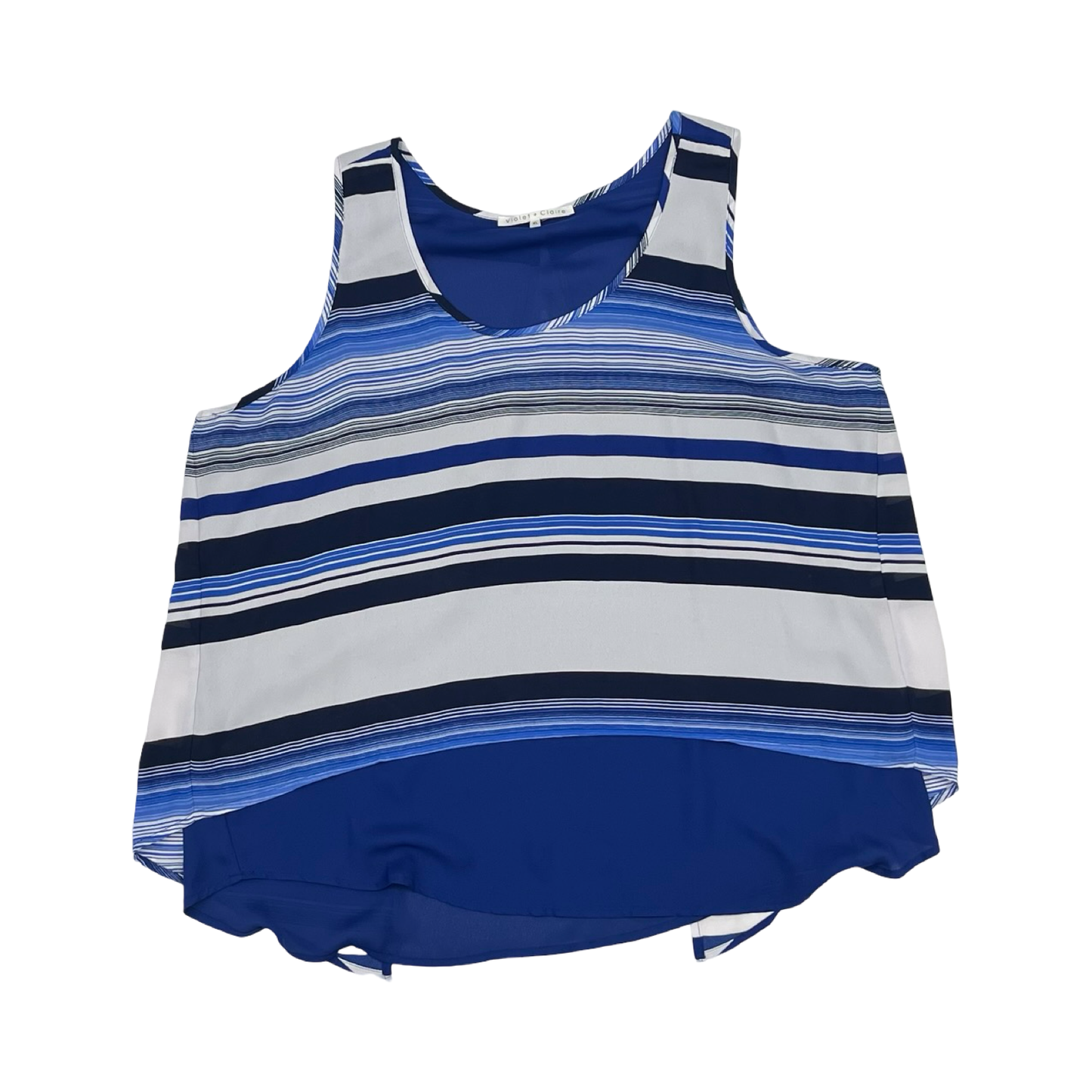 Blouse Sleeveless By Violet And Claire In Blue & White, Size:Xl