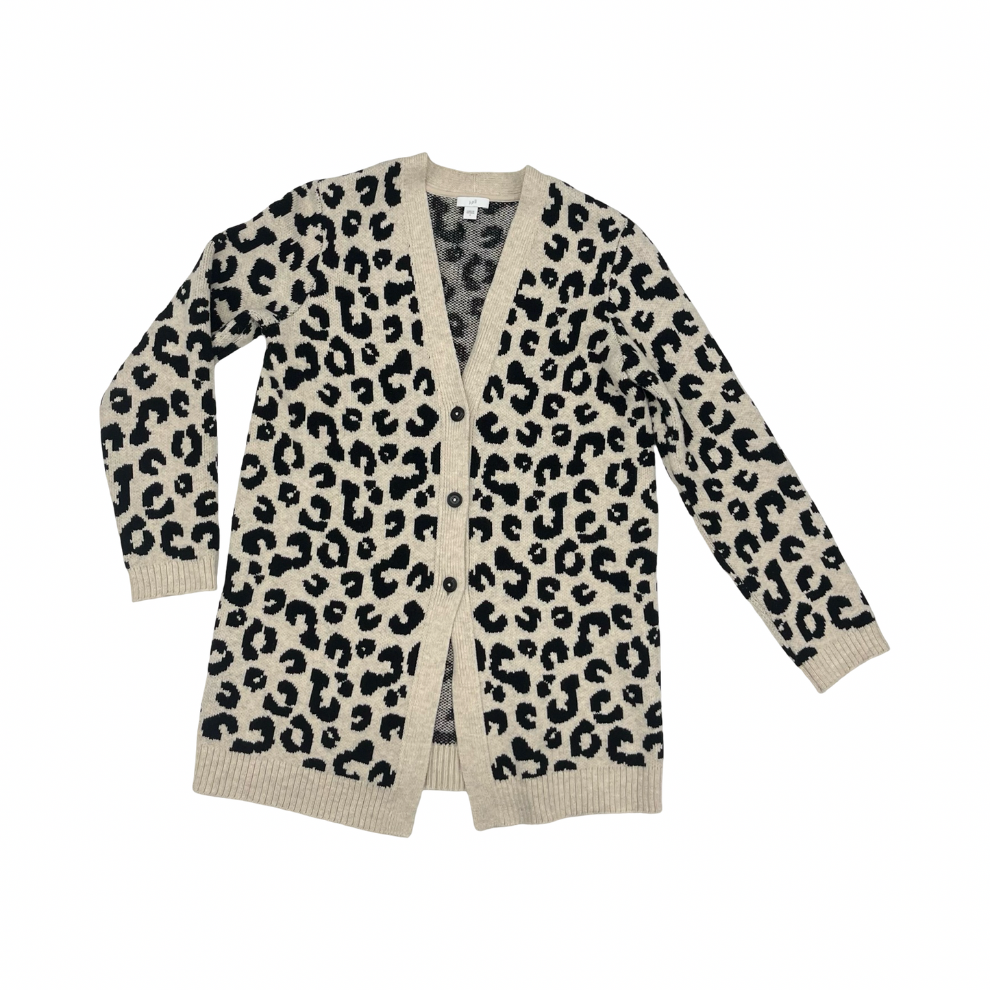 Sweater Cardigan By J. Jill In Animal Print, Size:S