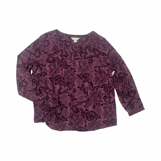 Top 3/4 Sleeve By Cj Banks In Purple, Size:1X