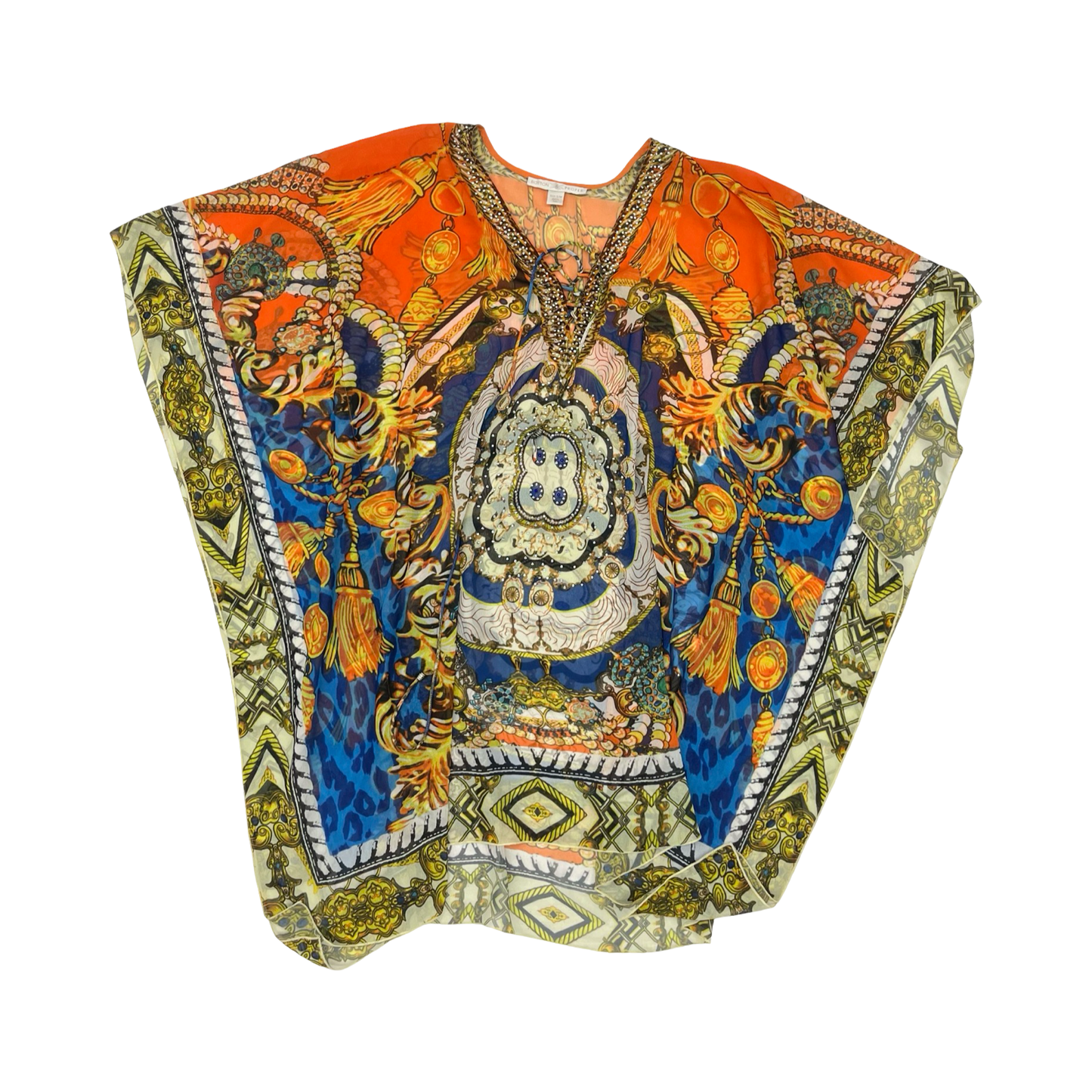 Swimwear Cover-Up By Boston Proper In Blue & Orange, Size:S