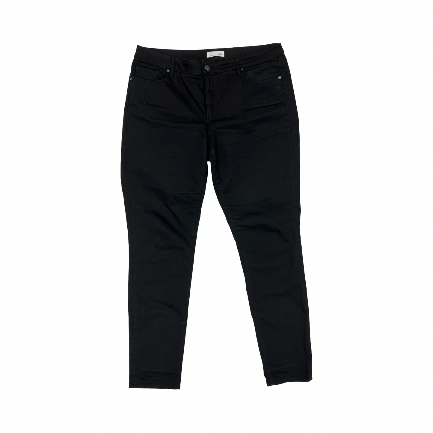 Jeans Skinny By Loft In Black Denim, Size:16