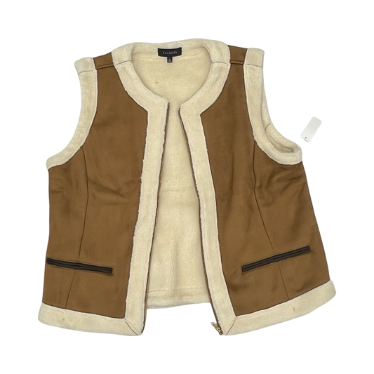 Vest Faux Fur & Sherpa By Talbots In Brown, Size:Xl