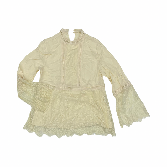 Blouse Ls By Entro In Tan, Size:L