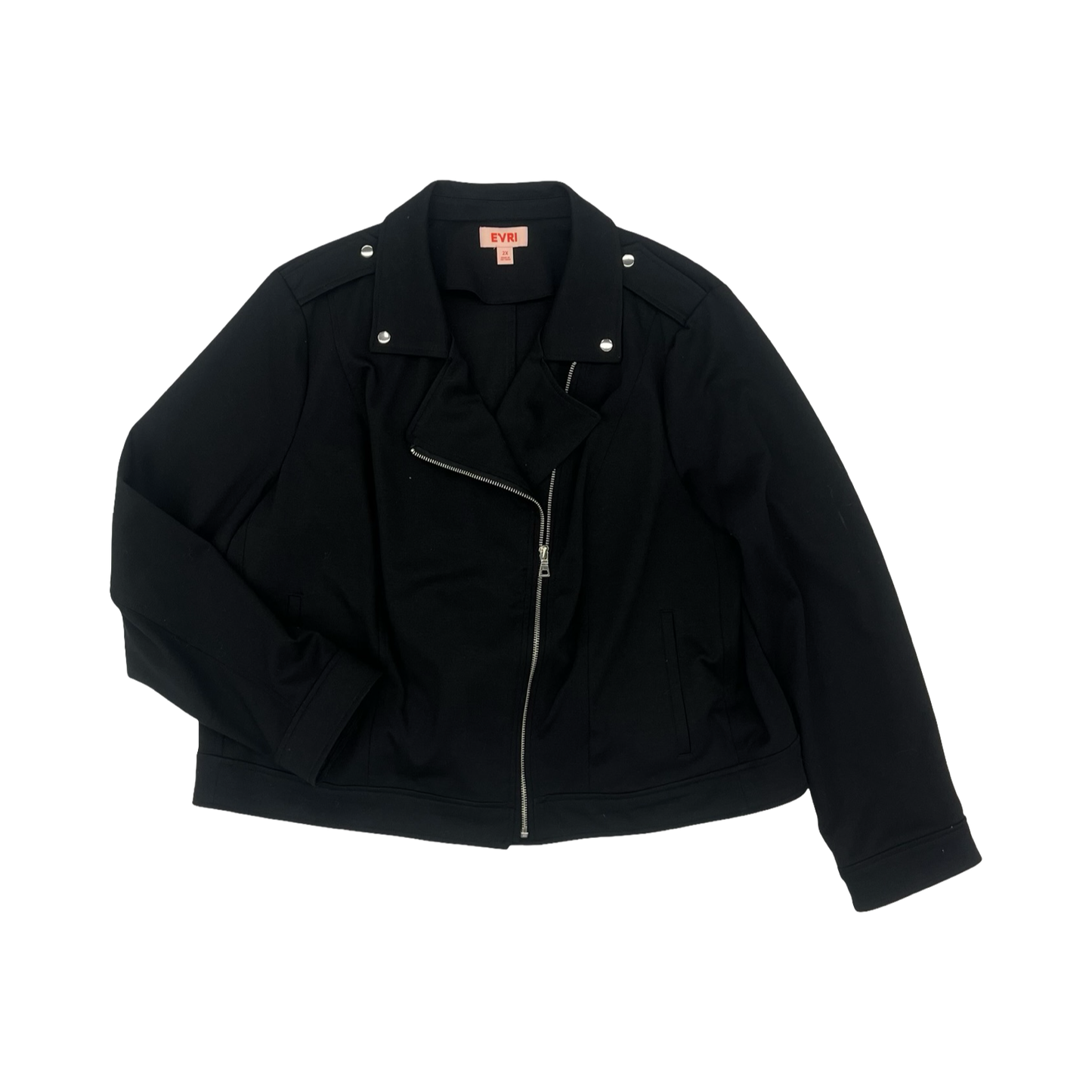 Jacket Moto By Evri In Black, Size:2X