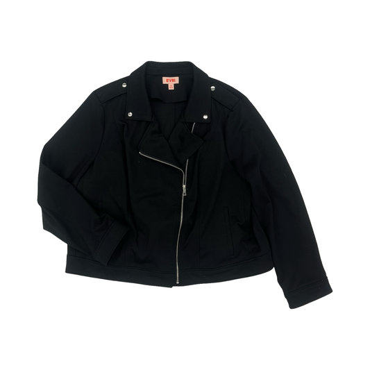 Jacket Moto By Evri In Black, Size:2X