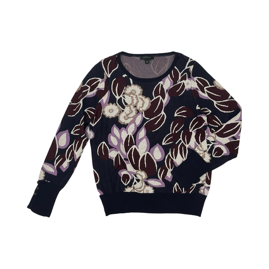 Sweater By Ann Taylor In Blue & Purple, Size:L