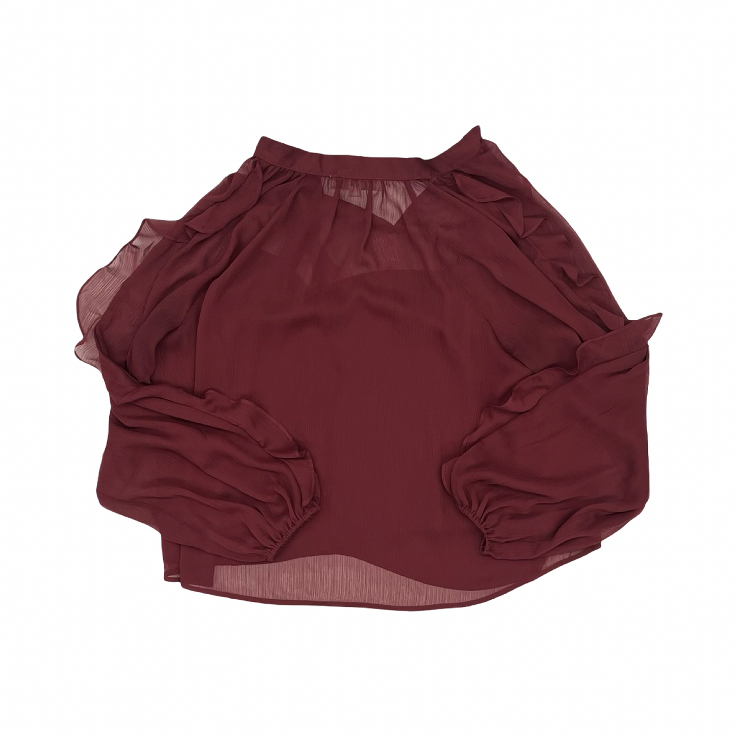 Blouse Ls By Loft In Red, Size:Xl