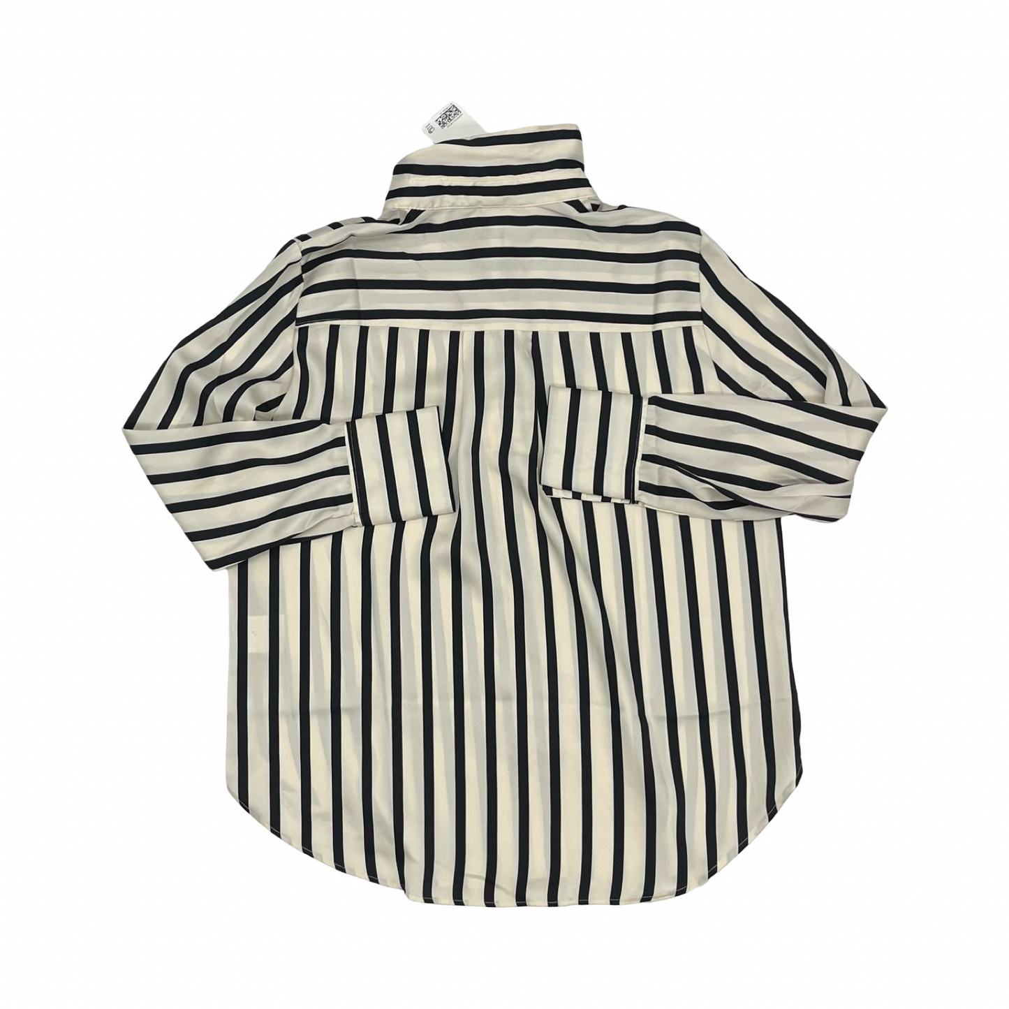 Blouse Ls By H&M In Black & Cream, Size:M