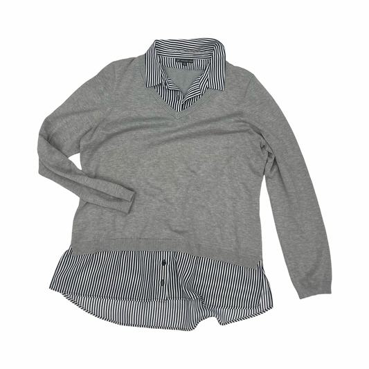 Top Ls By Adrianna Papell In Blue & Grey, Size:Xl