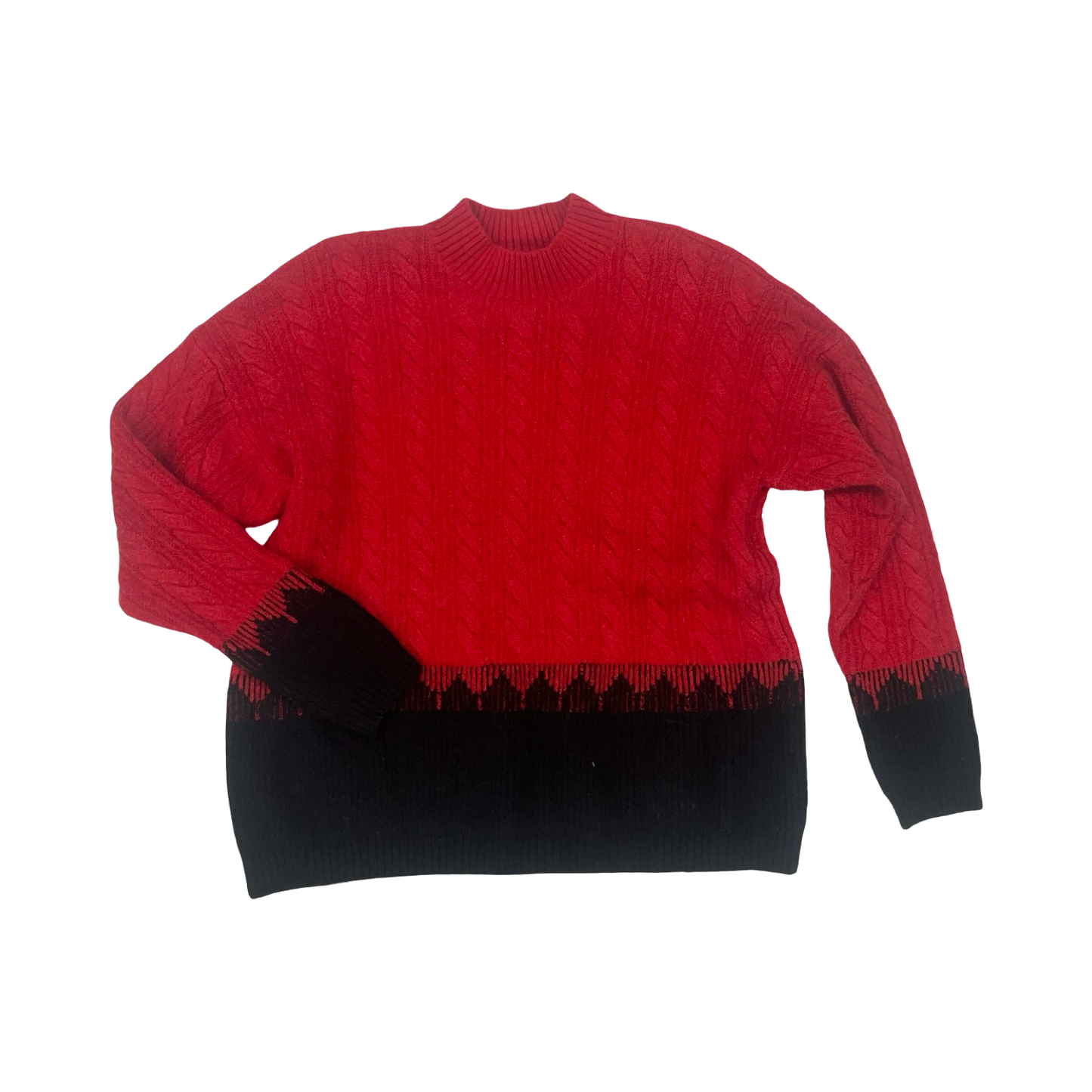 Sweater By Liz Claiborne In Black & Red, Size:Xl