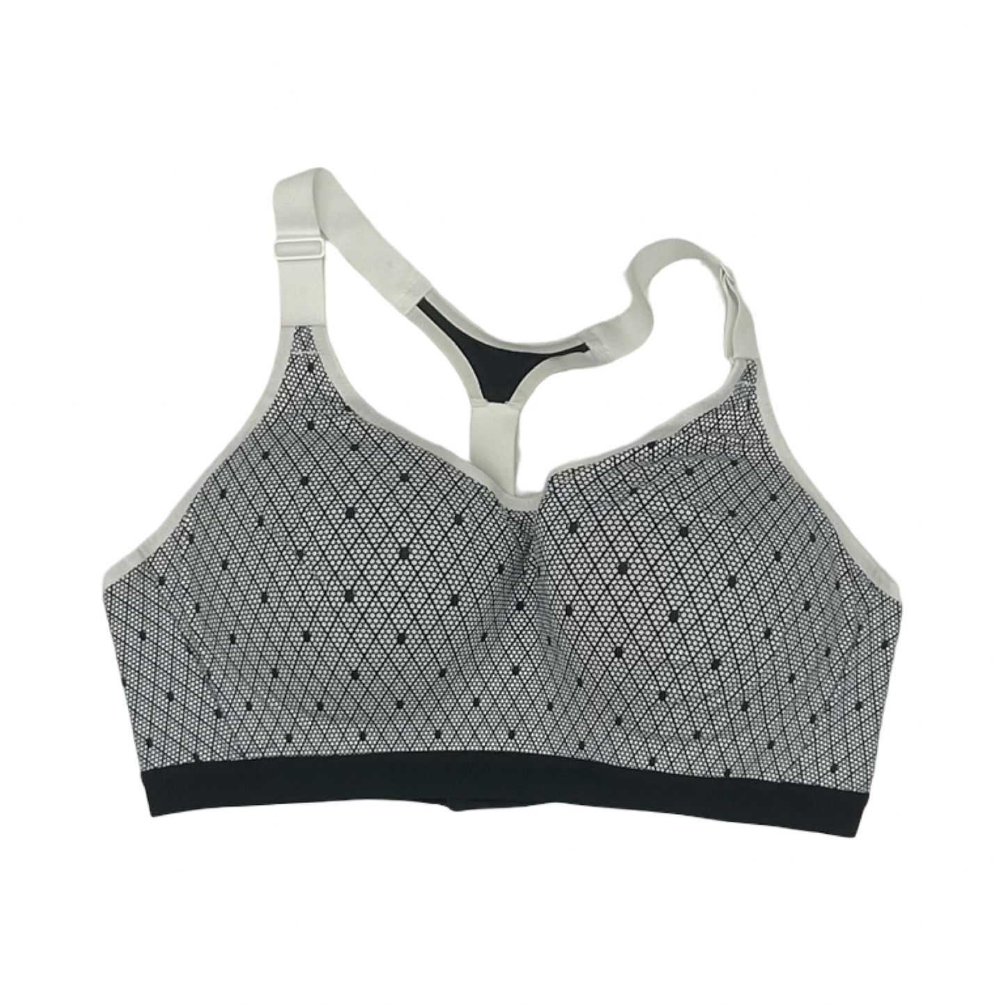 Athletic Bra By Victorias Secret In Black & Cream, Size:L