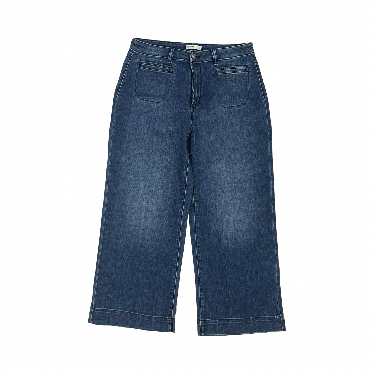 Jeans Wide Leg By Sonoma In Blue Denim, Size:14