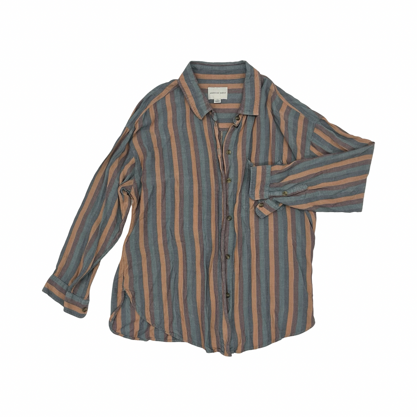 Top Ls By American Eagle In Striped Pattern, Size:L