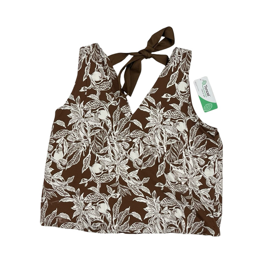 Top Sleeveless By Clothes Mentor In Brown & White, Size:L