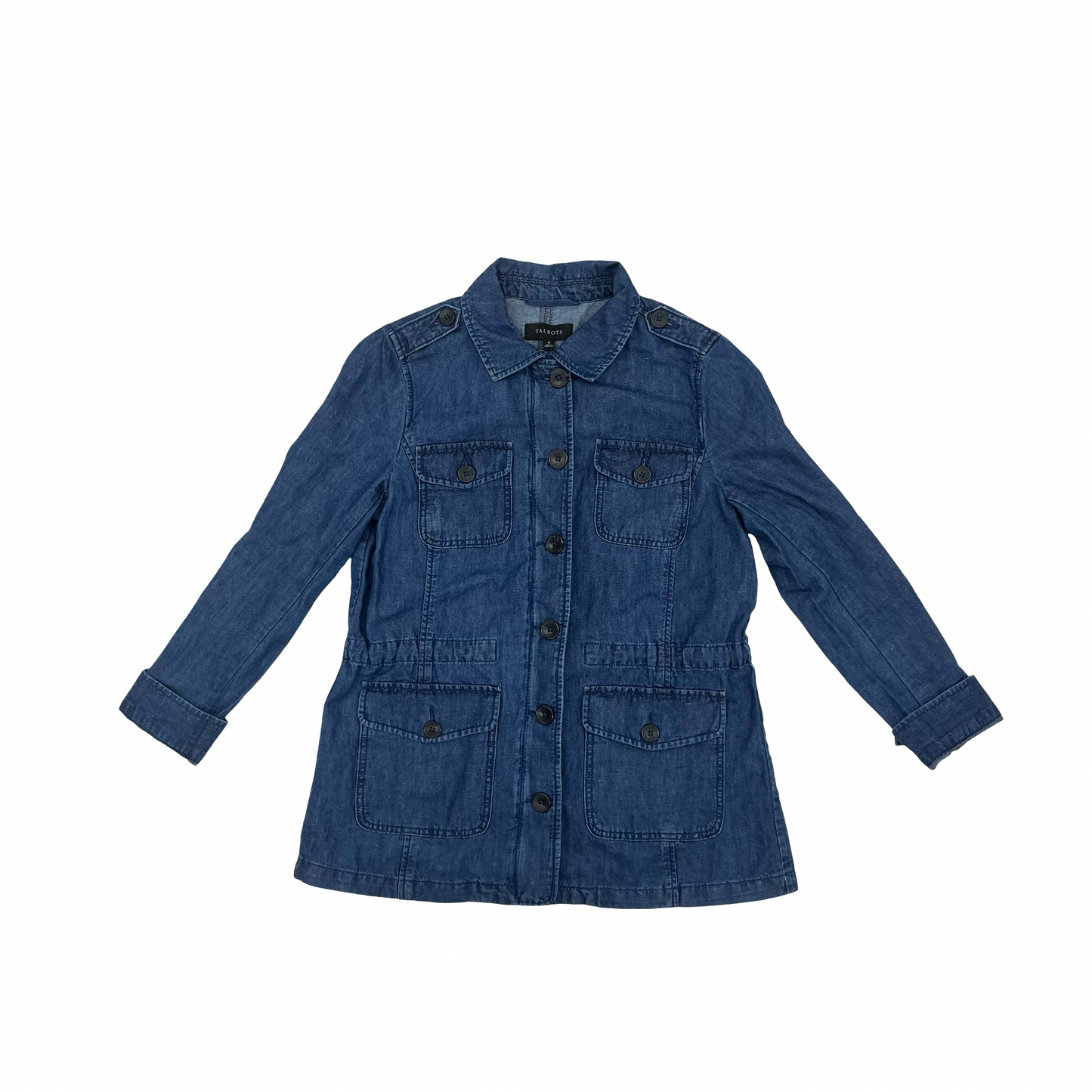 Jacket Denim By Talbots In Blue Denim, Size:M