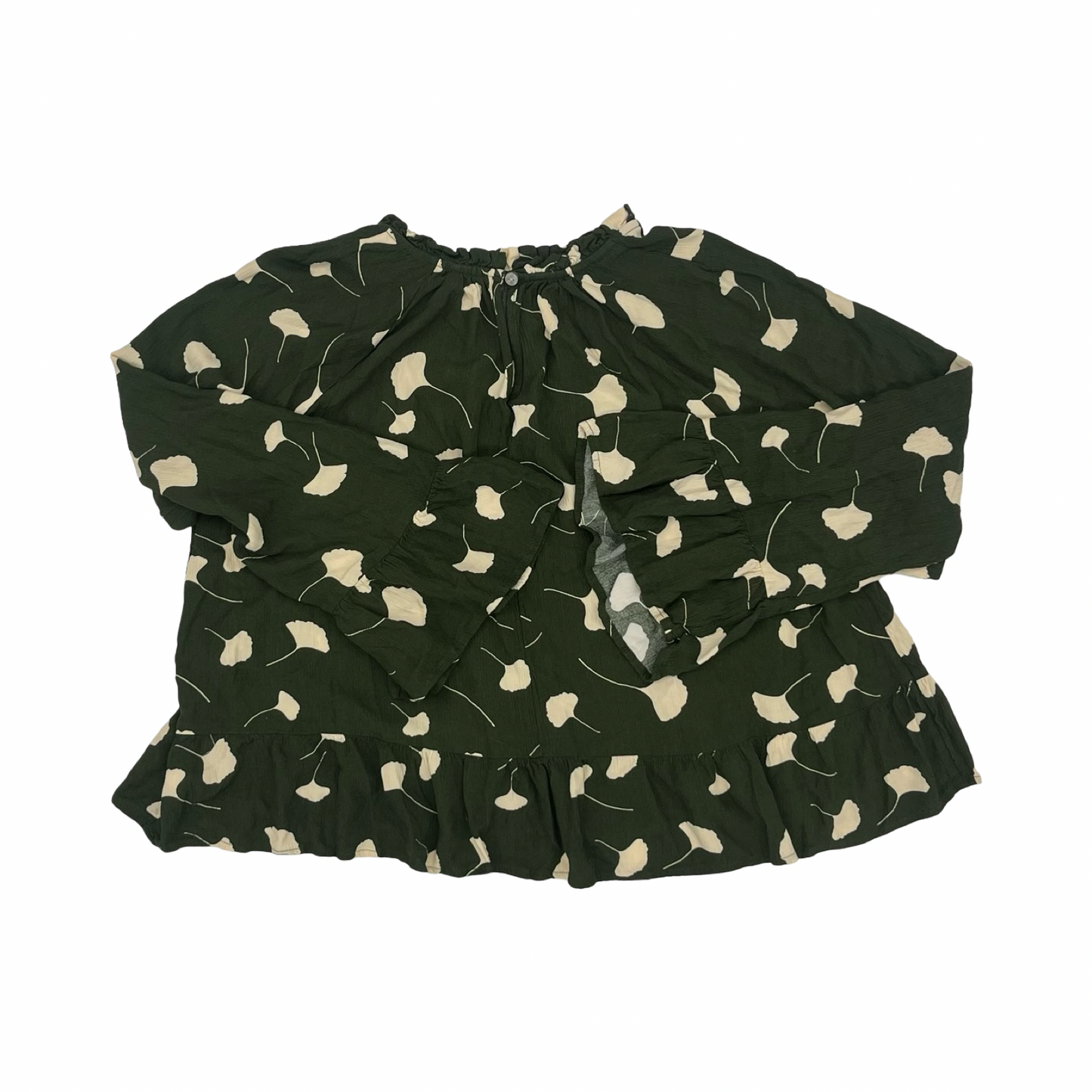 Blouse Ls By Time And Tru In Green, Size:L