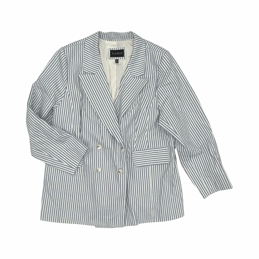 Blazer By Eloquii In Blue & White, Size:4X