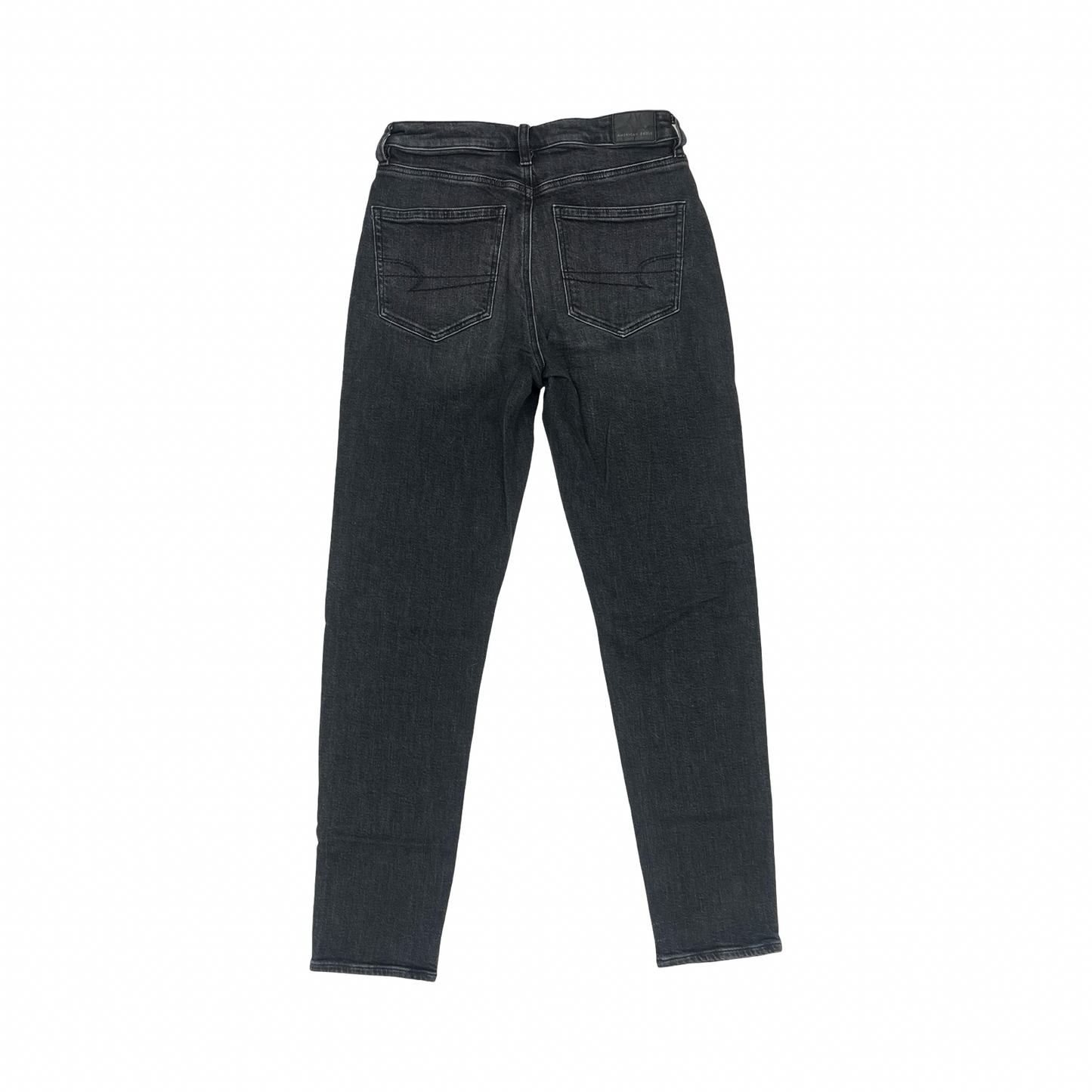 Jeans Straight By American Eagle In Black Denim, Size:2L