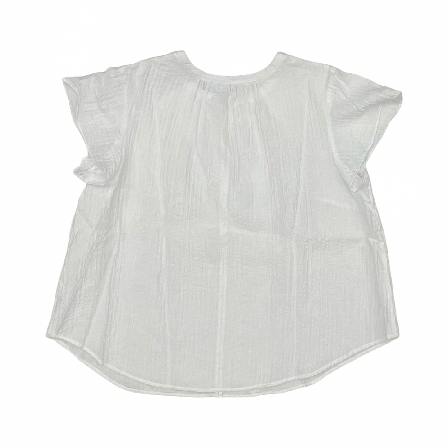 Blouse Ss By Liz Claiborne In White, Size:Xl