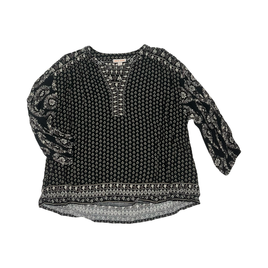 Blouse Ls By Knox Rose In Black, Size:L