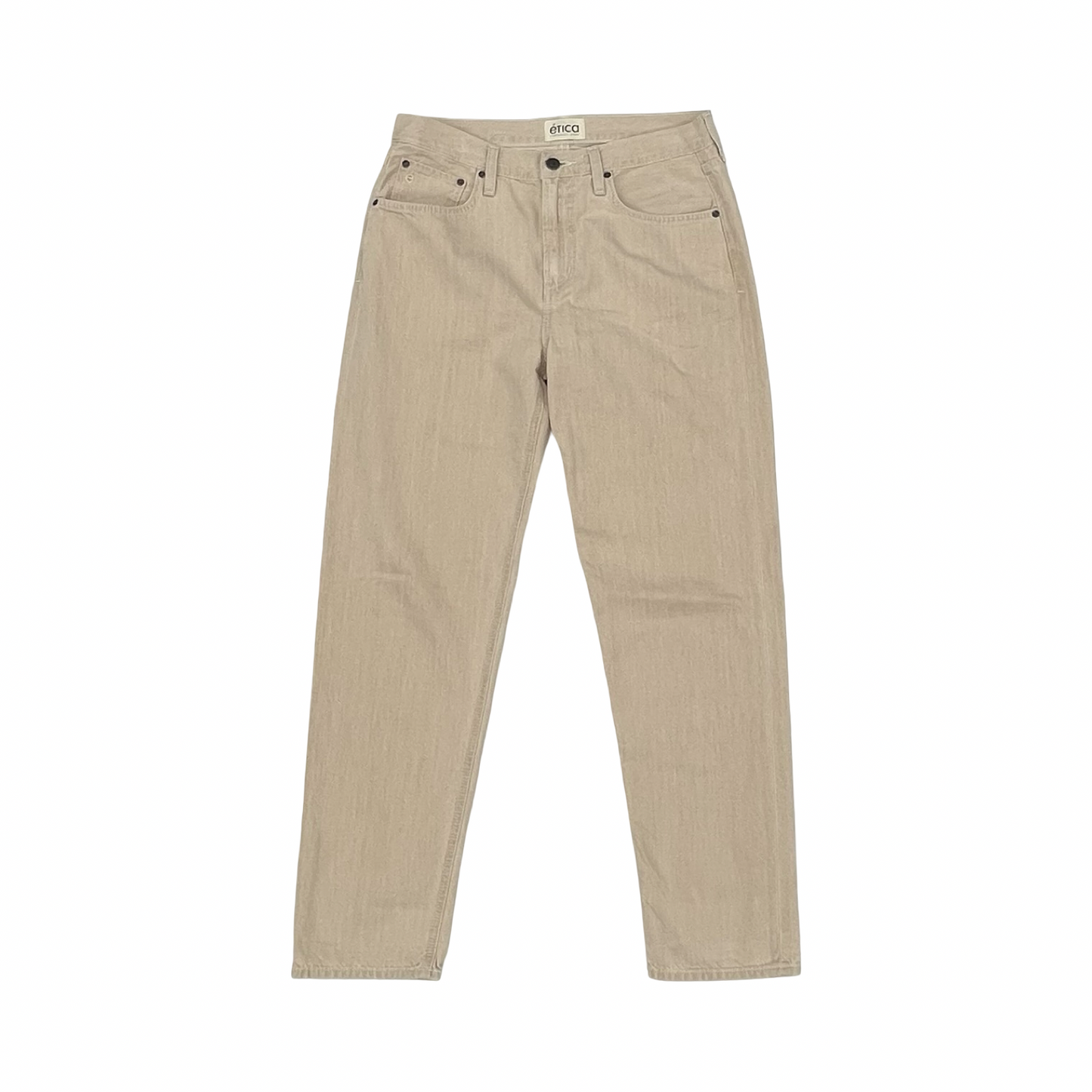 Jeans Straight By Etica In Tan Denim, Size:4