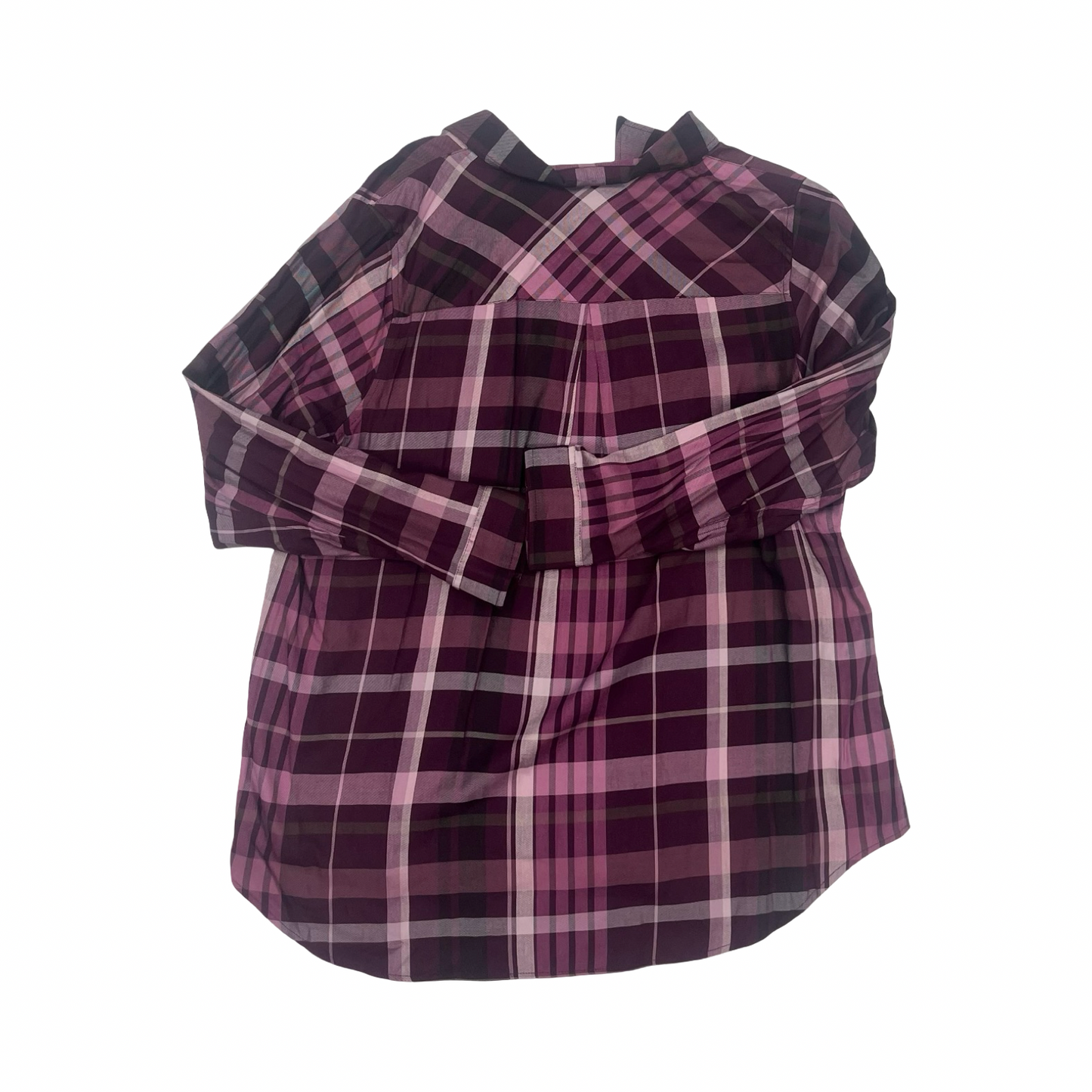 Blouse Ls By Cj Banks In Purple, Size:1X