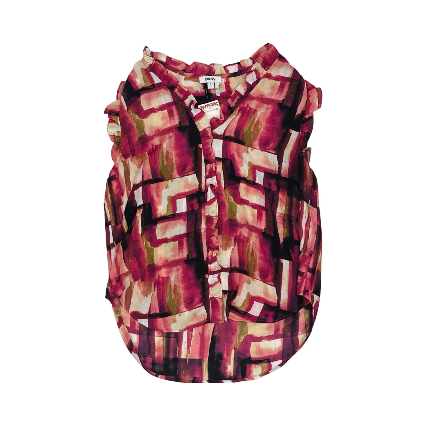Blouse Ss By Dkny In Pink, Size:L