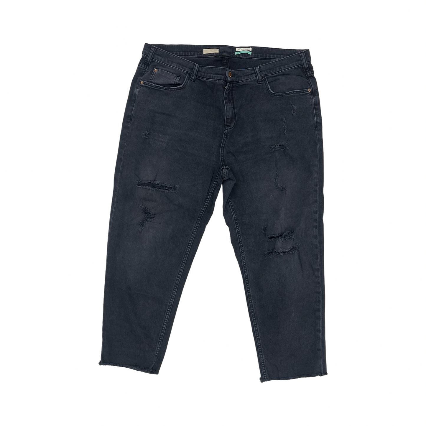 Jeans Boyfriend By Pilcro In Black Denim, Size:18