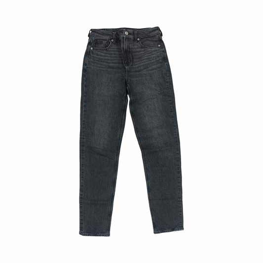 Jeans Straight By American Eagle In Black Denim, Size:2L