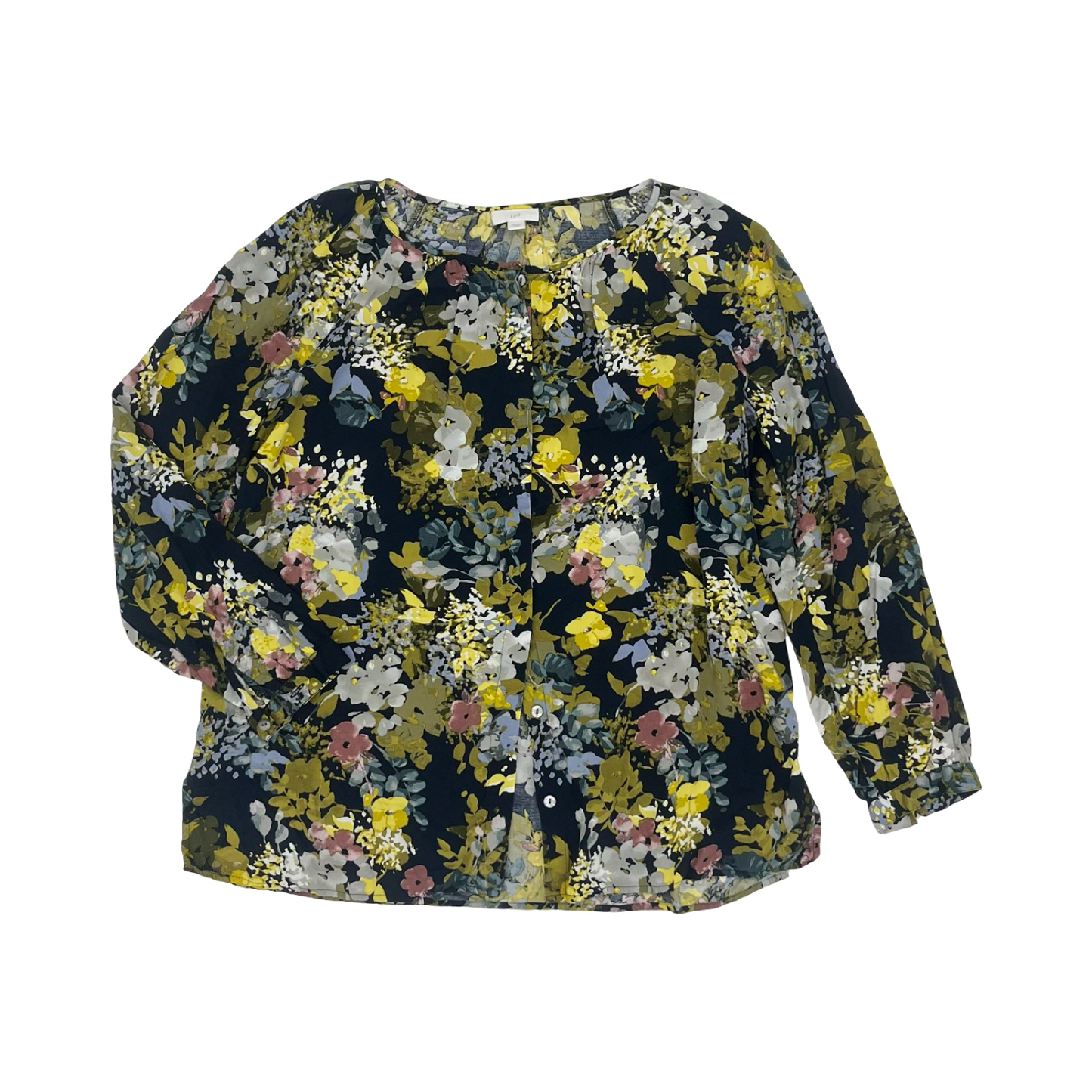 Blouse Ls By J. Jill In Blue, Size:M