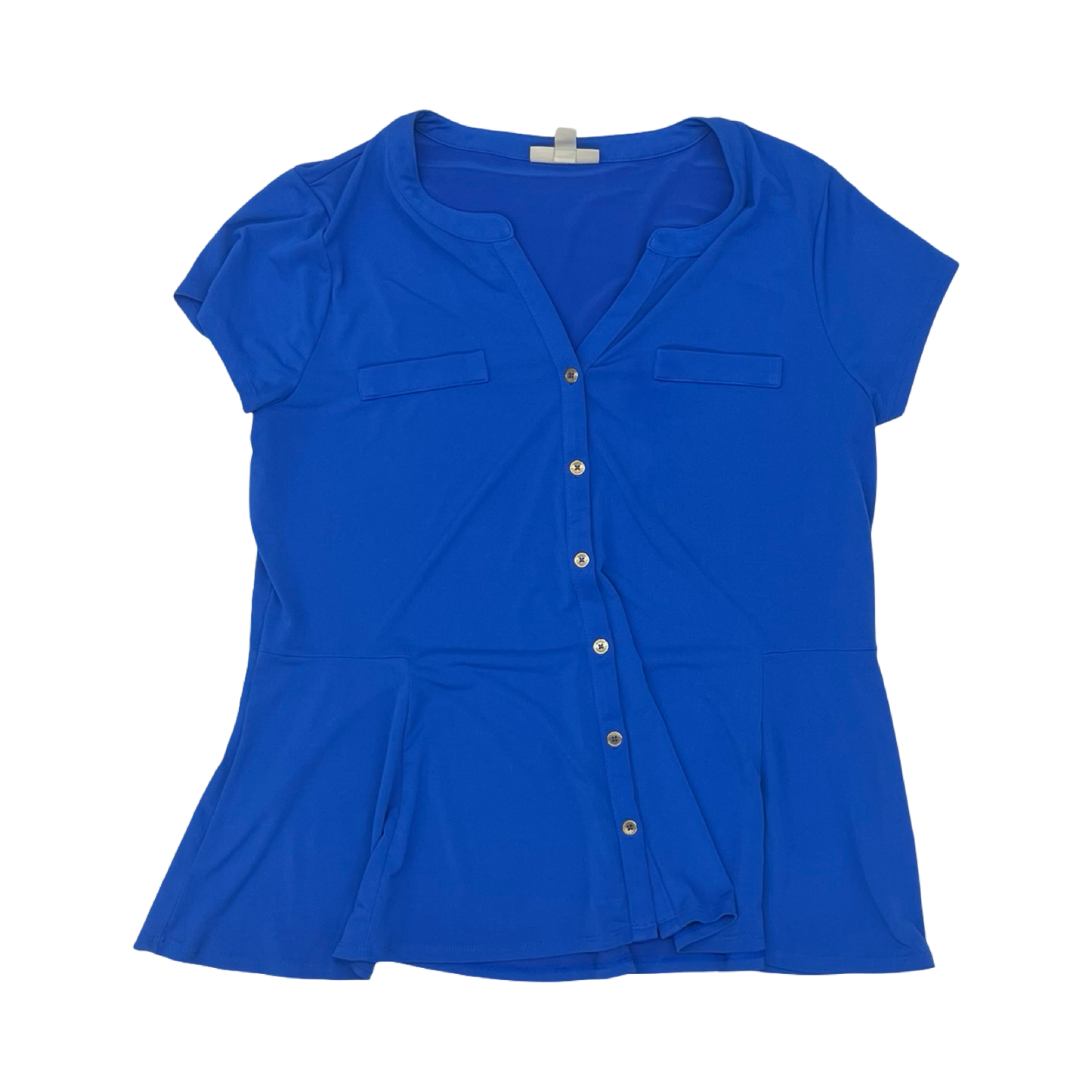 Blouse Ss By Dana Buchman In Blue, Size:Xl