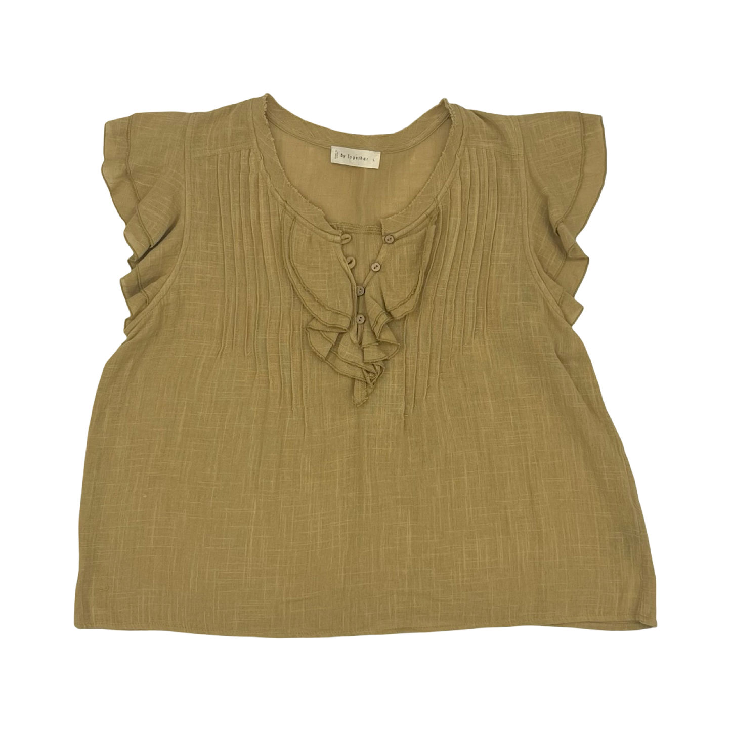 Blouse Ss By By Together In Brown, Size:L