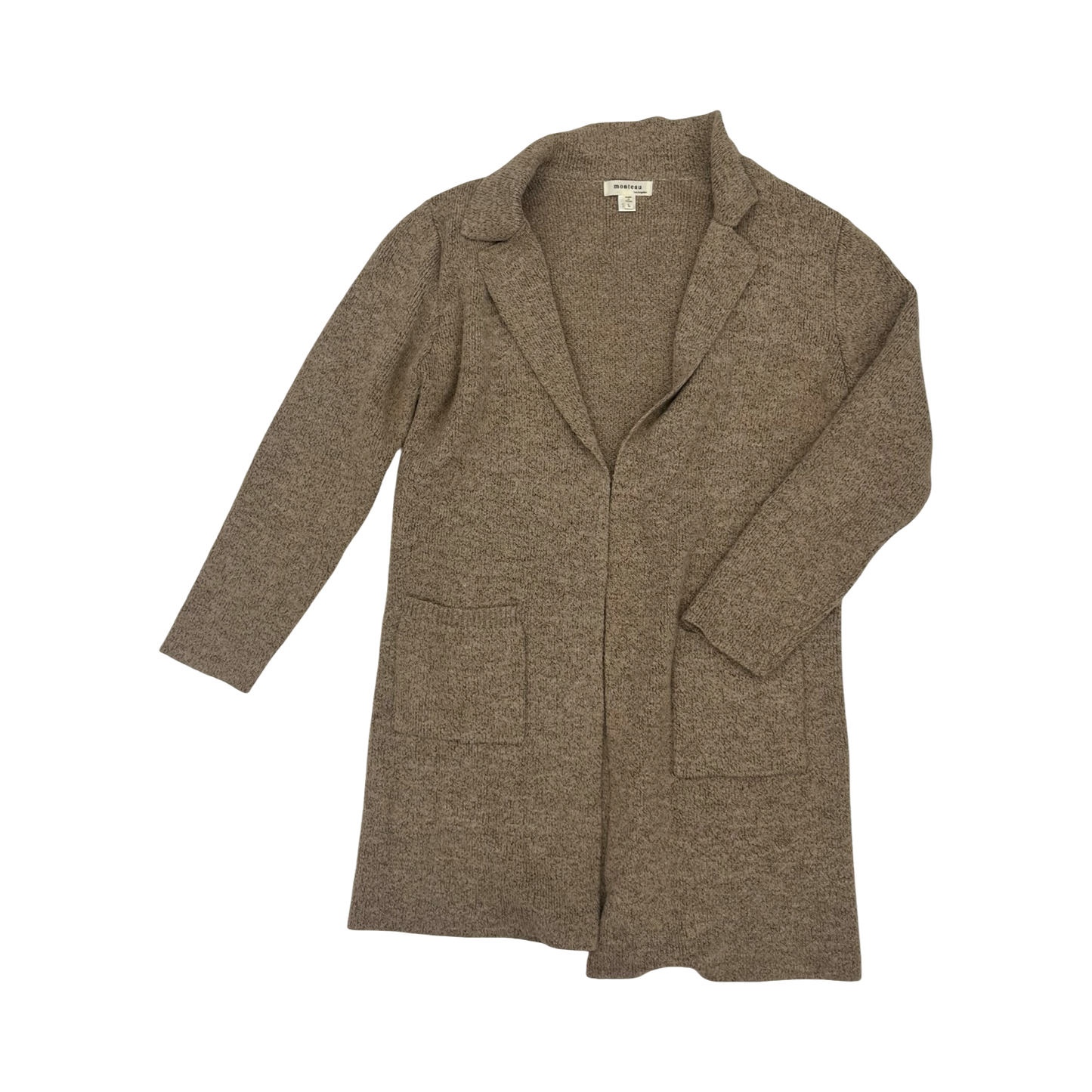 Sweater Cardigan By Monteau In Tan, Size:L