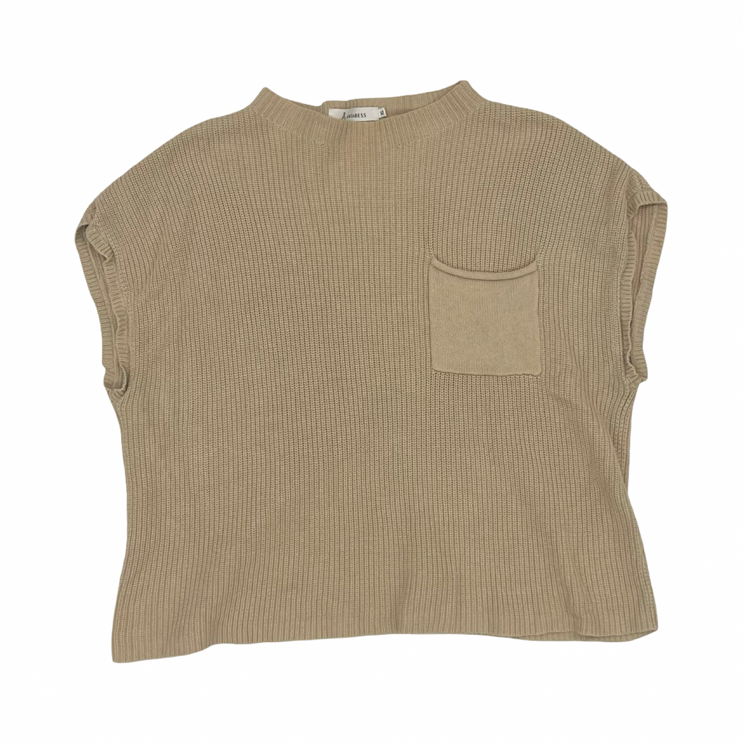 Vest Sweater By Anrabess In Tan, Size:Xl