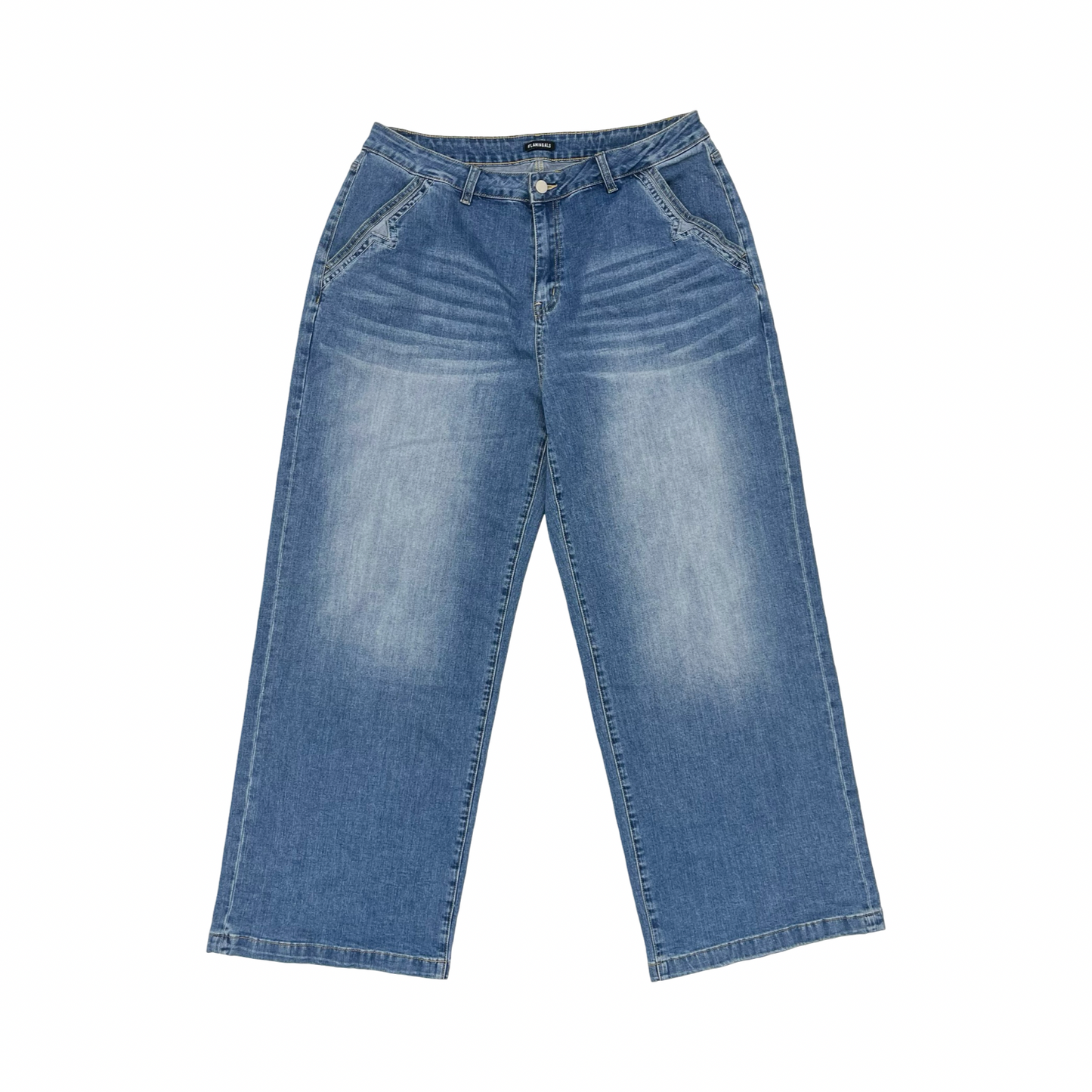 Jeans Wide Leg By Clothes Mentor In Blue Denim, Size:3X