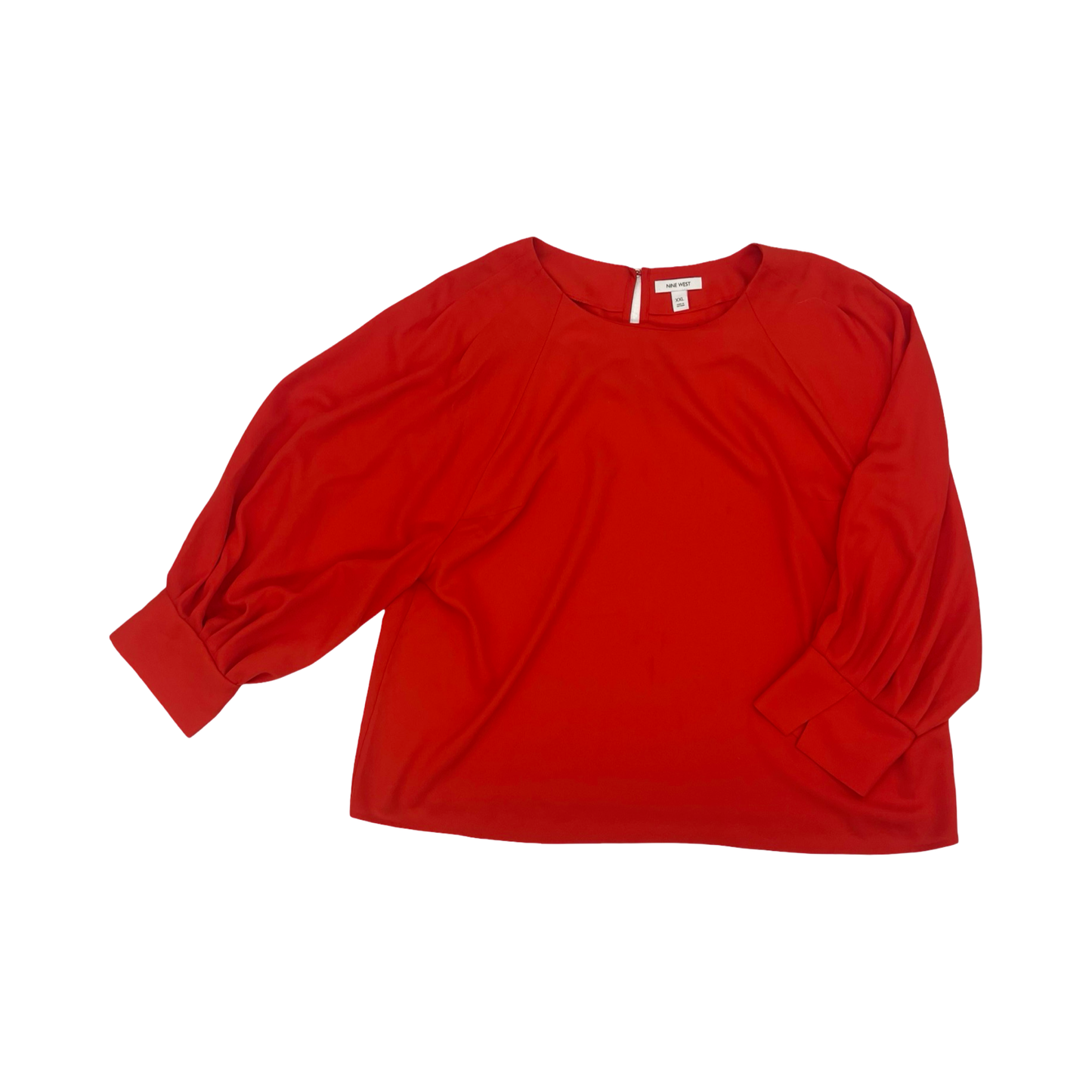 Blouse Ls By Nine West In Orange, Size:Xxl