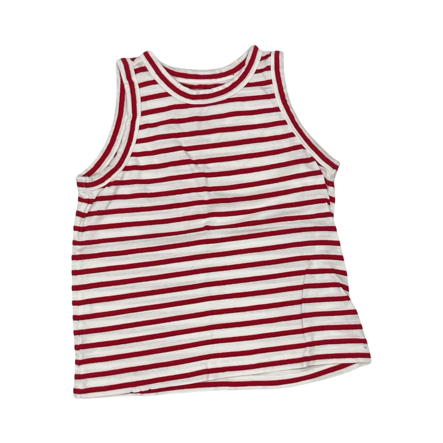 Top Sleeveless By Loft In Red & White, Size:M