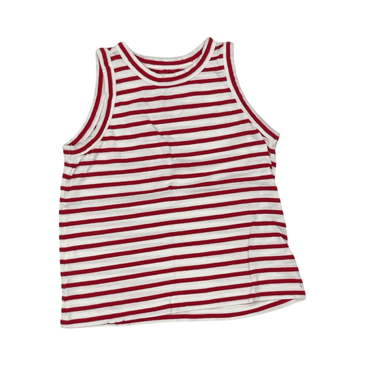 Top Sleeveless By Loft In Red & White, Size:M