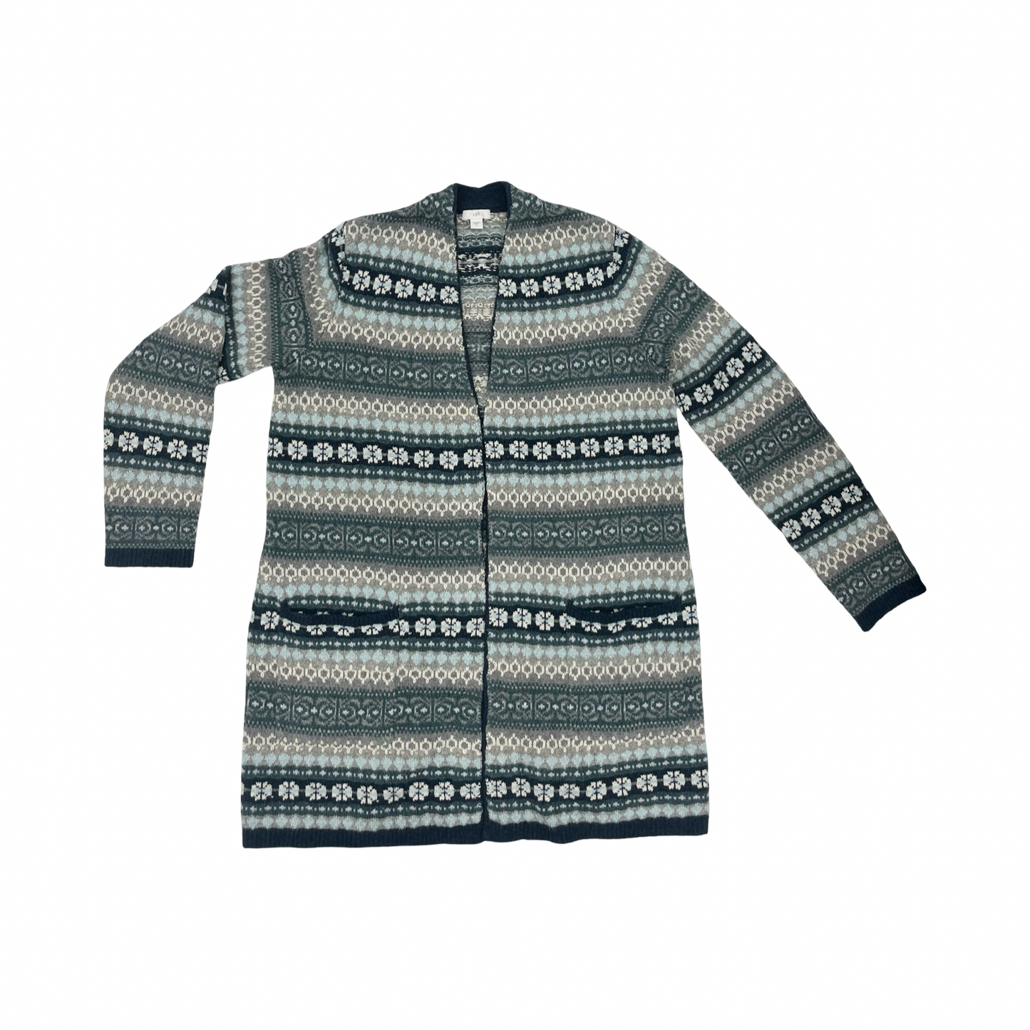 Sweater Cardigan By J. Jill In Blue & Grey, Size:S